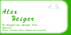 alex weiger business card
